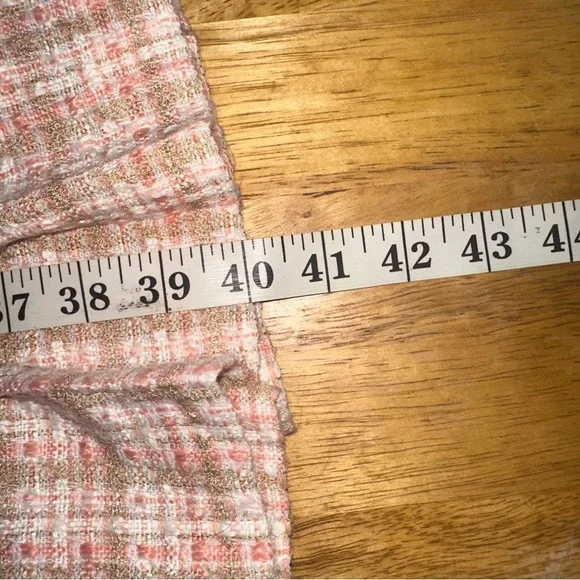 Pink Tweed Vintage Sleeveless Pleated Flounce Dress-4-Professional Prep Business - Picture 12 of 12